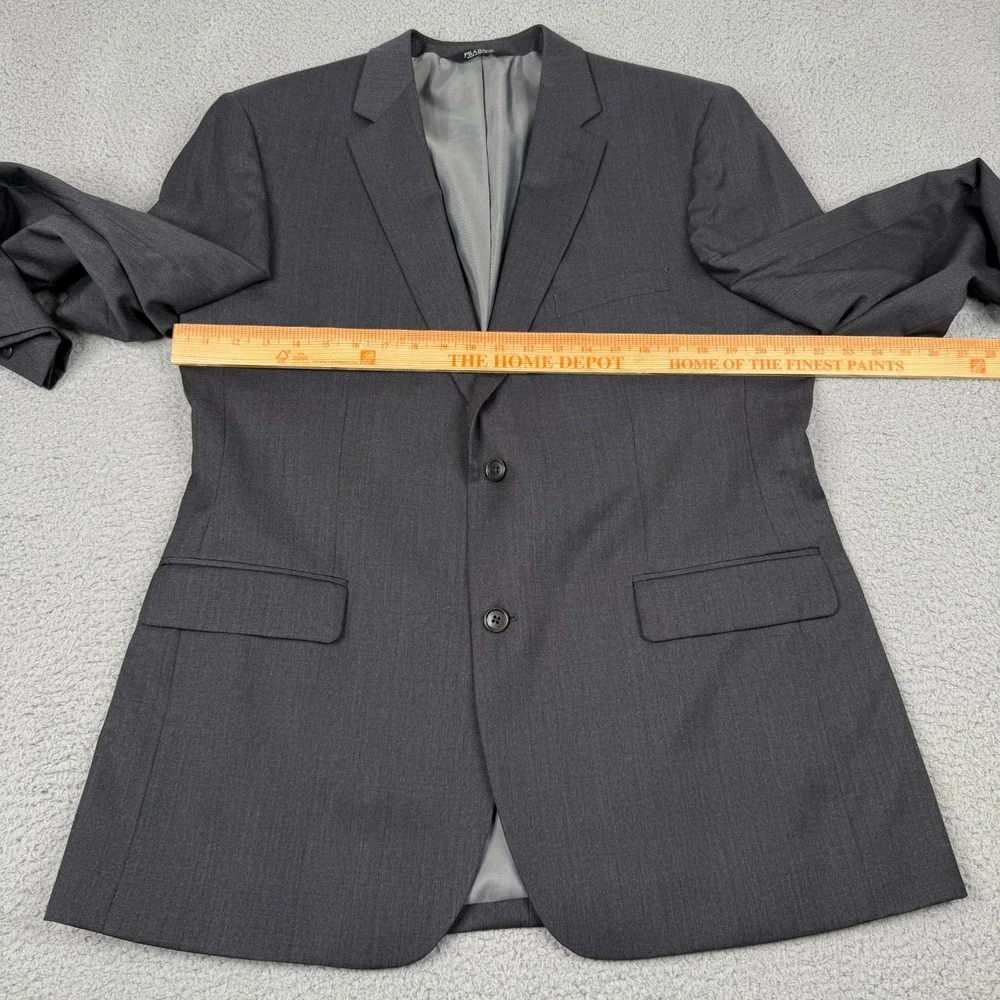 Jos A Bank Executive Suit Mens 44L 38W Charcoal Gray 100% Wool Tailored Fit